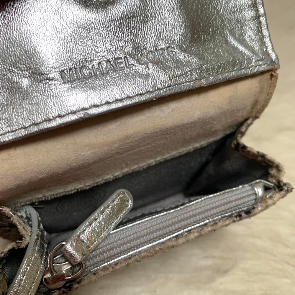 Michael Kors Gray Python Leather Small Vintage Je… - image 8